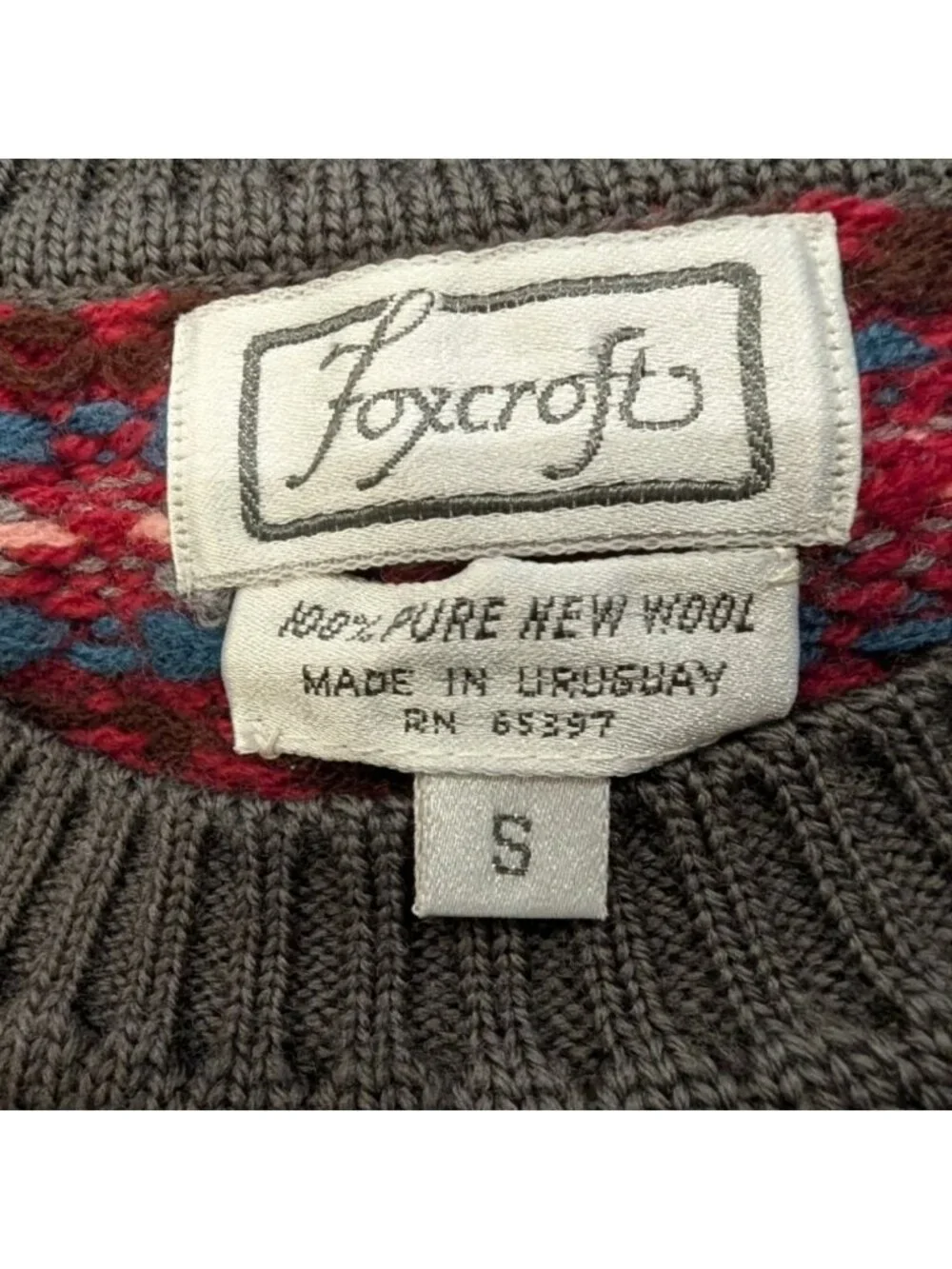 Vintage Wool multi color Patterned women's Sweater vest, size S